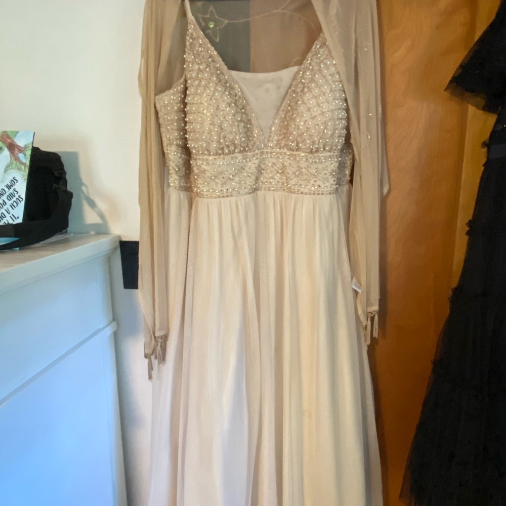 Elegant Cream Beaded Dress